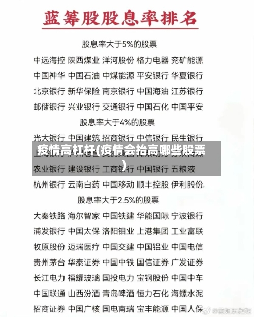 疫情高杠杆(疫情会抬高哪些股票)-第2张图片