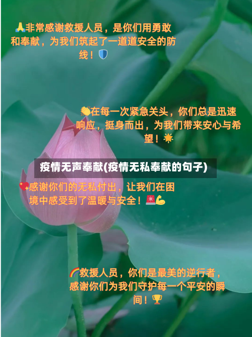 疫情无声奉献(疫情无私奉献的句子)-第2张图片