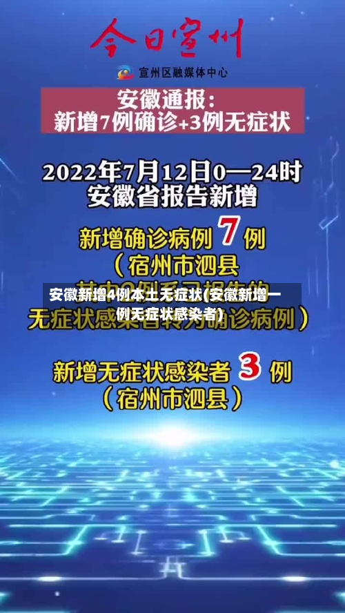 安徽新增4例本土无症状(安徽新增一例无症状感染者)-第3张图片