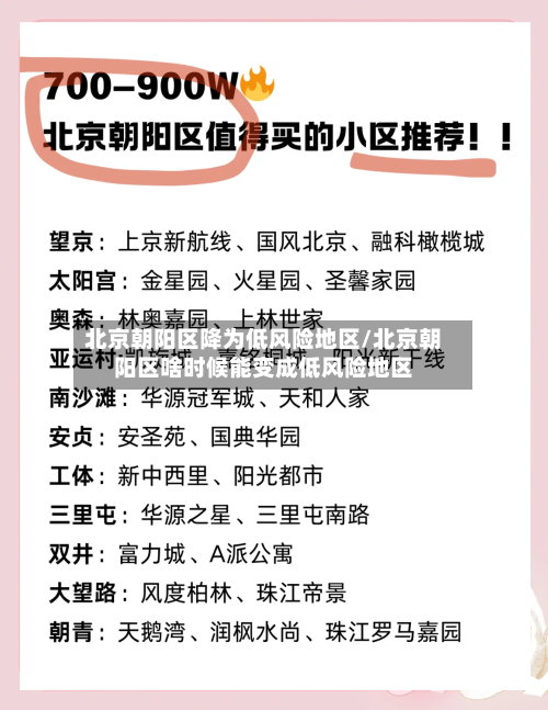 北京朝阳区降为低风险地区/北京朝阳区啥时候能变成低风险地区-第2张图片