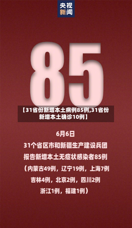 【31省份新增本土病例85例,31省份新增本土确诊10例】-第1张图片